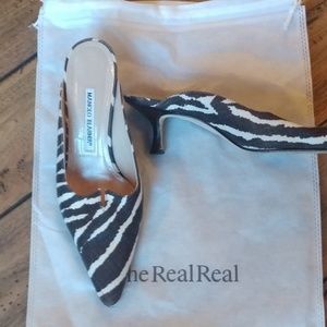Zebra Manolo Pumps